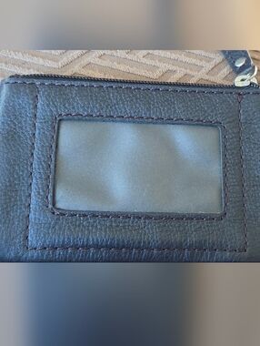 Vintage Fossil Long Live ID Holder/Coin Purse Black Leather Zip Top NWOT STYLISH